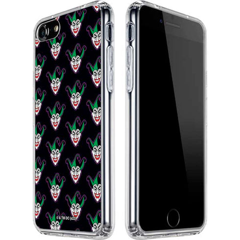DC Comics The Joker Logo Pattern iPhone SE (2nd & 3rd Gen) Clear Case