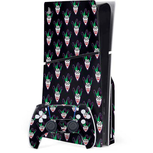 DC Comics The Joker Logo Pattern PS5 Slim Disk Bundle Skin
