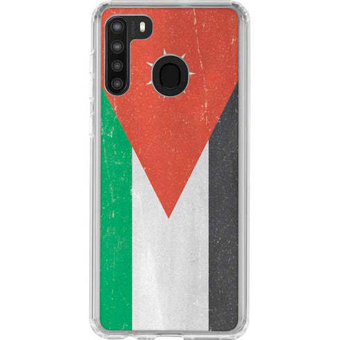 Jordan Flag Distressed Galaxy A21 Clear Case