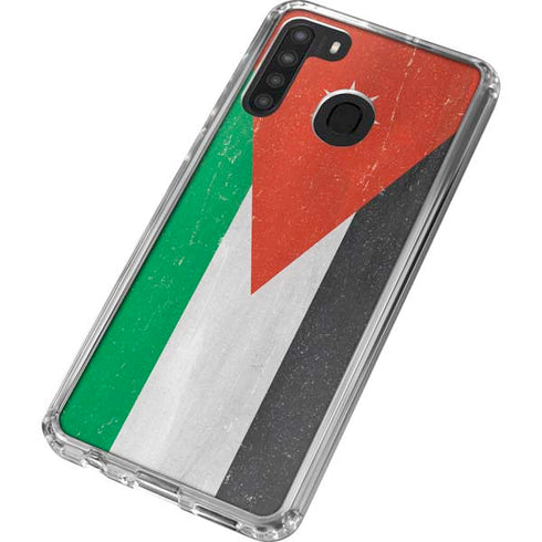 Jordan Flag Distressed Galaxy A21 Clear Case