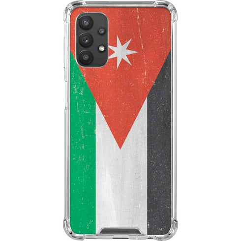 Jordan Flag Distressed Galaxy A32 5G Clear Case