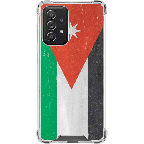 Jordan Flag Distressed Galaxy A52 5G Clear Case