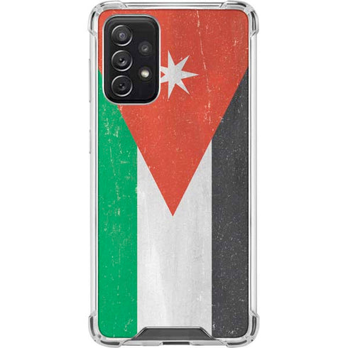 Jordan Flag Distressed Galaxy A72 5G Clear Case