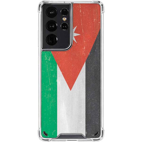 Jordan Flag Distressed Galaxy S21 Ultra 5G Clear Case