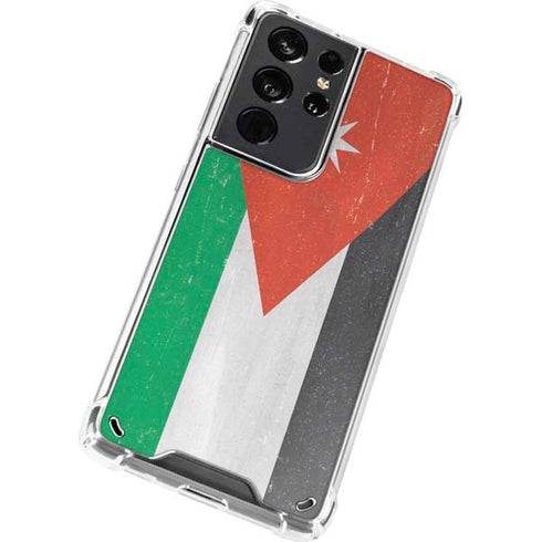 Jordan Flag Distressed Galaxy S21 Ultra 5G Clear Case