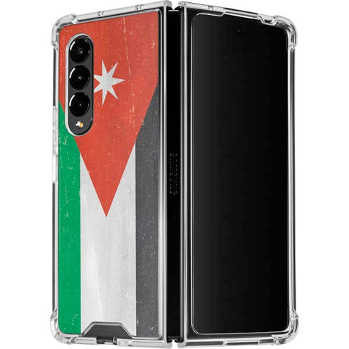 Jordan Flag Distressed Galaxy Z Fold4 5G Clear Case