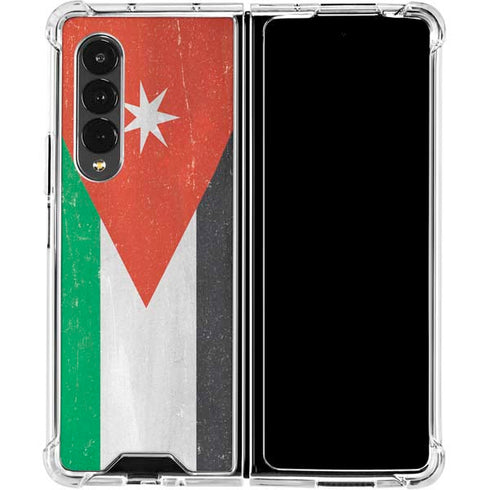 Jordan Flag Distressed Galaxy Z Fold4 5G Clear Case