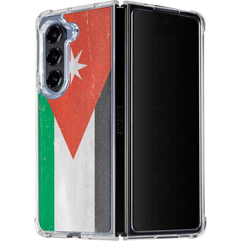 Jordan Flag Distressed Galaxy Z Fold5 5G Clear Case