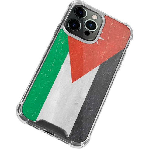 Jordan Flag Distressed iPhone 13 Pro Clear Case