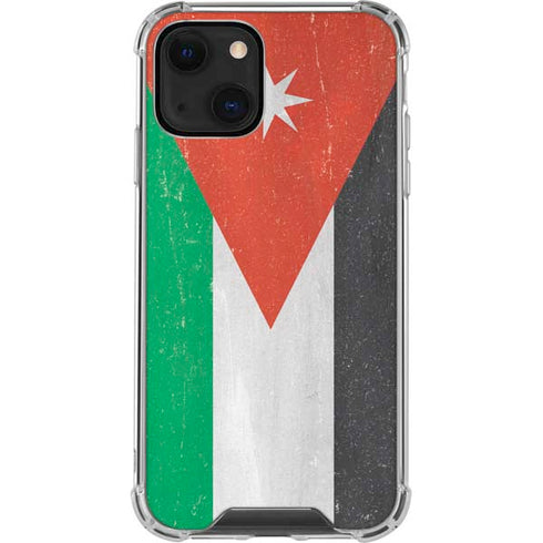 Jordan Flag Distressed iPhone 14 Plus Clear Case