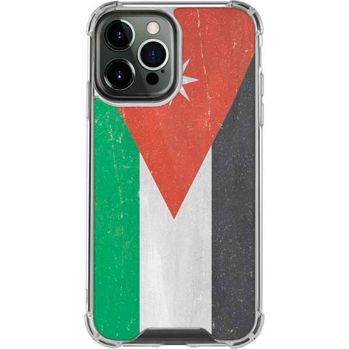Jordan Flag Distressed iPhone 15 Pro Max Clear Case