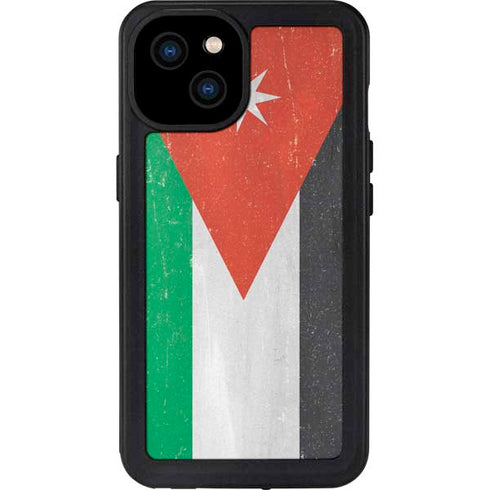 Jordan Flag Distressed iPhone 15 Plus Waterproof Case