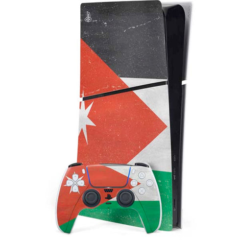 Jordan Flag Distressed PS5 Slim Digital Edition Bundle Skin