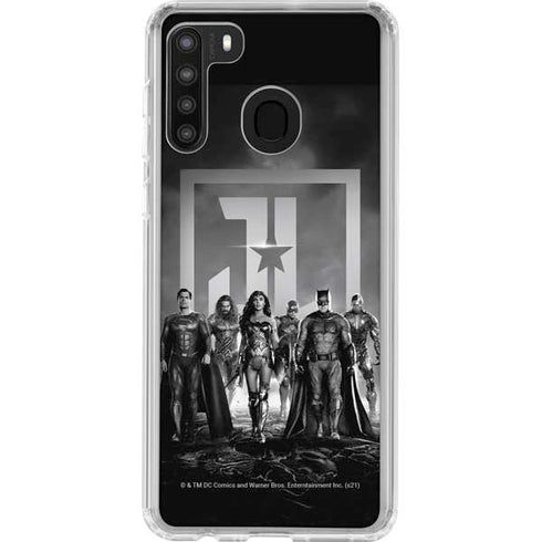 The Justice League (2017) Justice League Black and White Galaxy A21 Clear Case