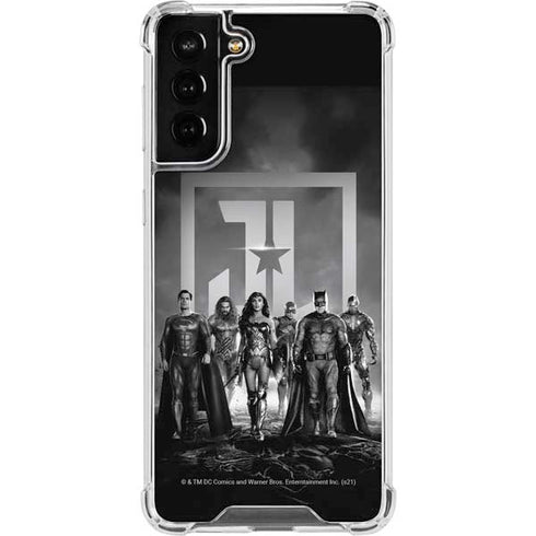 The Justice League (2017) Justice League Black and White Galaxy S21 FE Clear Case
