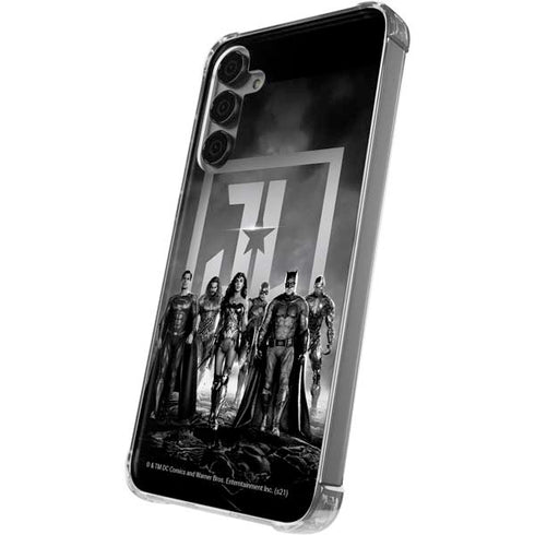 The Justice League (2017) Justice League Black and White Galaxy S24 Plus Clear Case