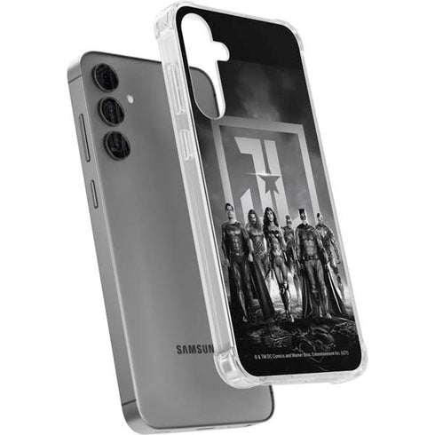 The Justice League (2017) Justice League Black and White Galaxy S24 Plus Clear Case