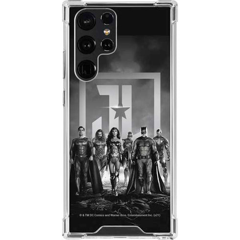 The Justice League (2017) Justice League Black and White Galaxy S24 Ultra Clear Case