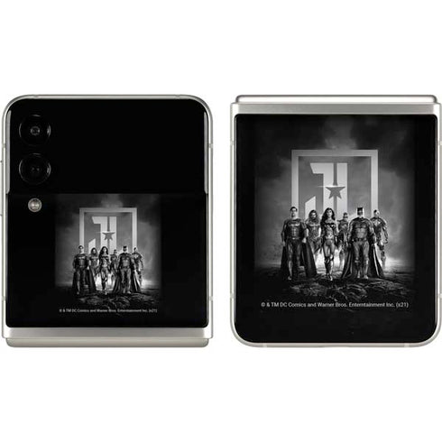 The Justice League (2017) Justice League Black and White Galaxy Z Flip3 5G Skin