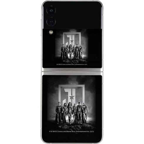 The Justice League (2017) Justice League Black and White Galaxy Z Flip3 5G Skin