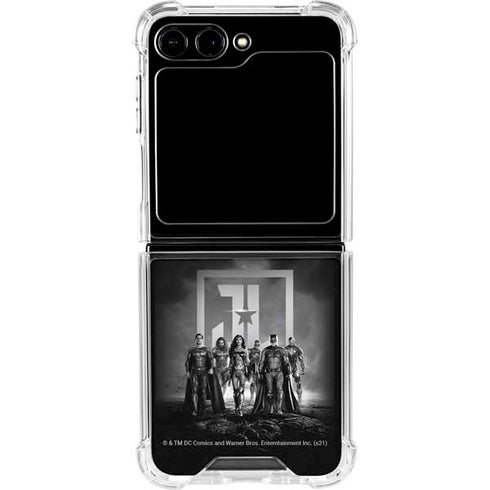 The Justice League (2017) Justice League Black and White Galaxy Z Flip5 5G Clear Case