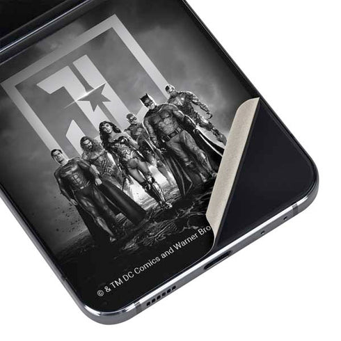 The Justice League (2017) Justice League Black and White Galaxy Z Flip5 5G Skin