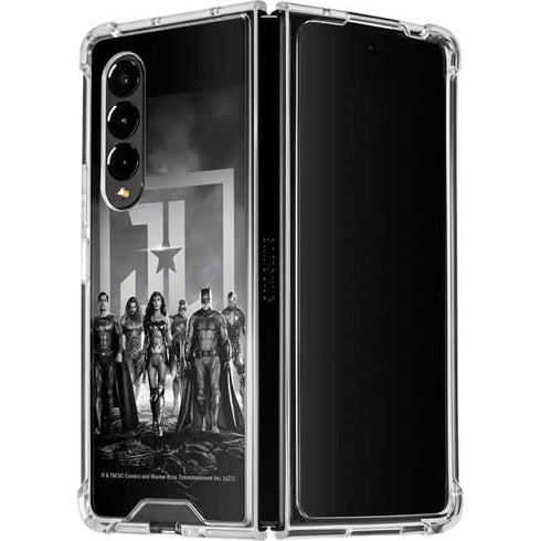 The Justice League (2017) Justice League Black and White Galaxy Z Fold4 5G Clear Case