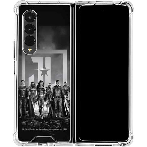 The Justice League (2017) Justice League Black and White Galaxy Z Fold4 5G Clear Case