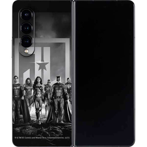 The Justice League (2017) Justice League Black and White Galaxy Z Fold4 5G Skin