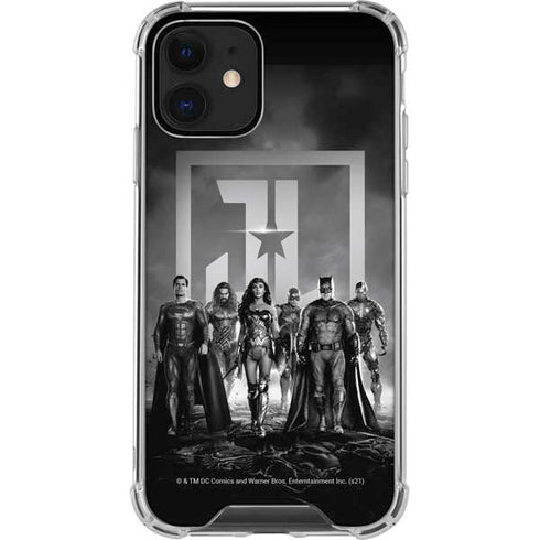 The Justice League (2017) Justice League Black and White iPhone 12 Clear Case