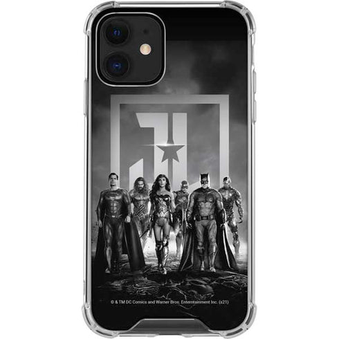 The Justice League (2017) Justice League Black and White iPhone 12 Mini Clear Case
