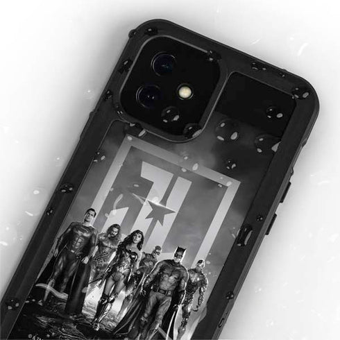 The Justice League (2017) Justice League Black and White iPhone 12 Mini Waterproof Case