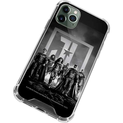 The Justice League (2017) Justice League Black and White iPhone 12 Pro Clear Case