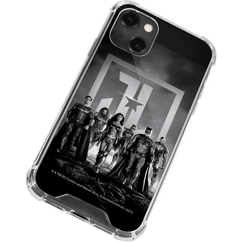 The Justice League (2017) Justice League Black and White iPhone 13 Mini Clear Case