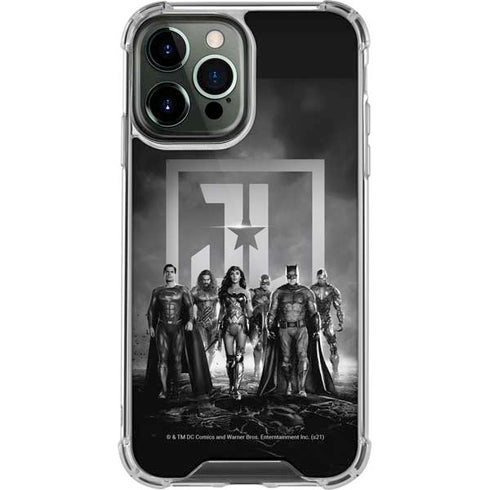 The Justice League (2017) Justice League Black and White iPhone 13 Pro Max Clear Case