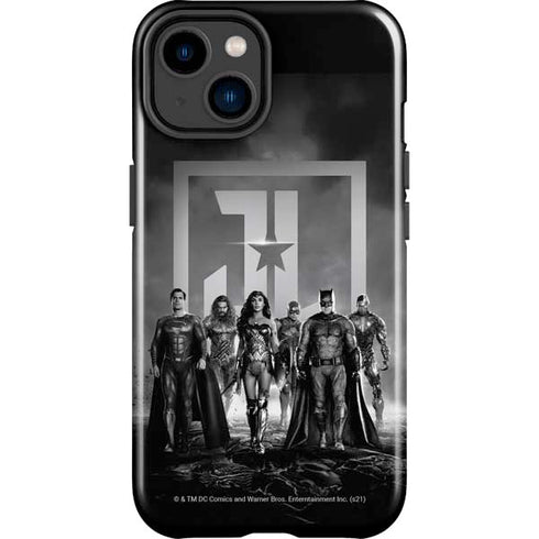 The Justice League (2017) Justice League Black and White iPhone 15 Plus Impact Case