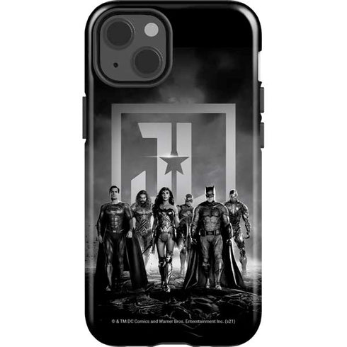 The Justice League (2017) Justice League Black and White iPhone 15 Impact Case