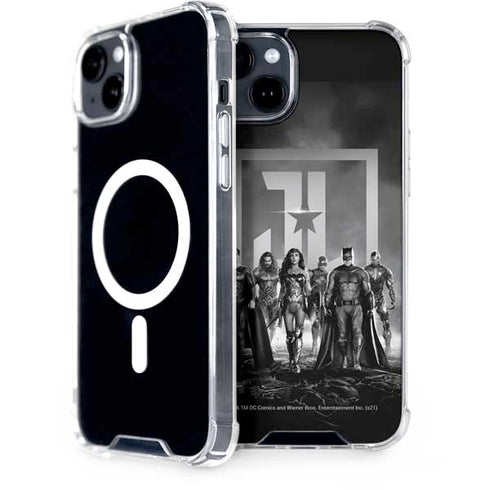 The Justice League (2017) Justice League Black and White iPhone 15 Plus MagSafe Case