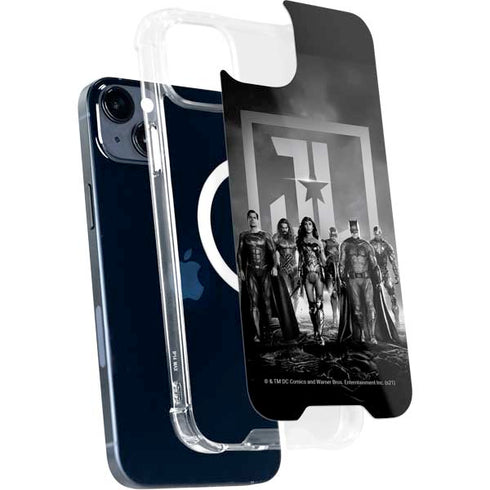 The Justice League (2017) Justice League Black and White iPhone 15 Plus MagSafe Case
