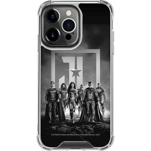 The Justice League (2017) Justice League Black and White iPhone 14 Pro Clear Case