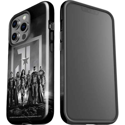 The Justice League (2017) Justice League Black and White iPhone 14 Pro Impact Case