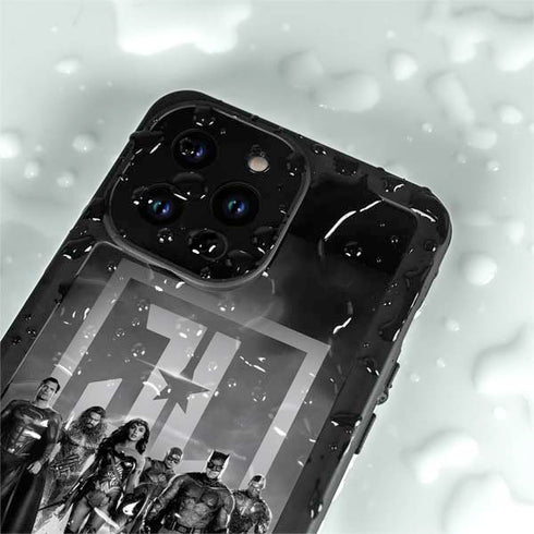 The Justice League (2017) Justice League Black and White iPhone 14 Pro Max Waterproof Case