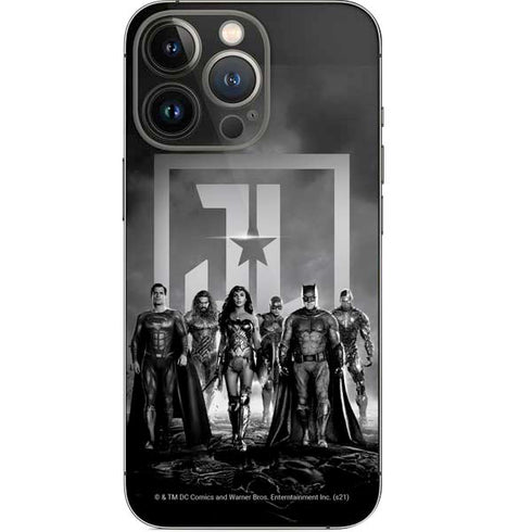 The Justice League (2017) Justice League Black and White iPhone 14 Pro Skin
