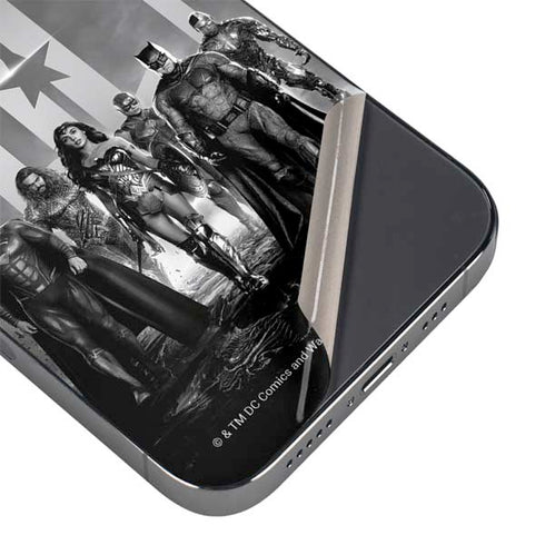 The Justice League (2017) Justice League Black and White iPhone 14 Pro Skin