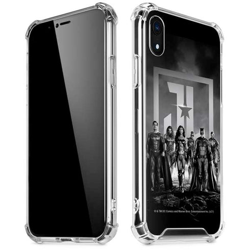 The Justice League (2017) Justice League Black and White iPhone XR Clear Case