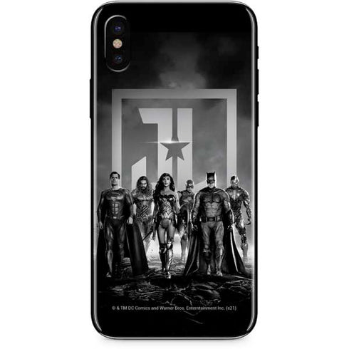 The Justice League (2017) Justice League Black and White iPhone XS Skin