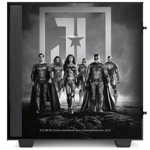 The Justice League (2017) Justice League Black and White NZXT H510 Compact ATX Mid-Tower Case Skin