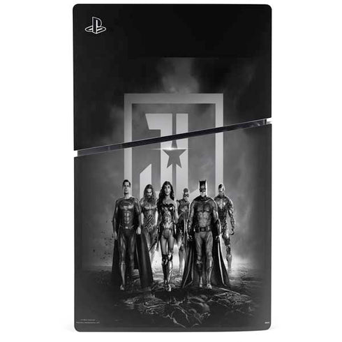 The Justice League (2017) Justice League Black and White PS5 Slim Disk Bundle Skin