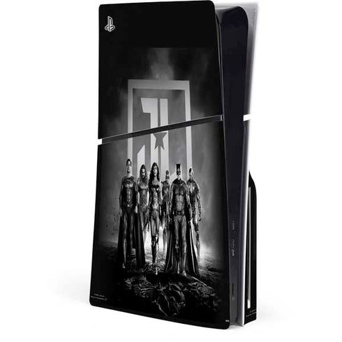 The Justice League (2017) Justice League Black and White PS5 Slim Disk Console Skin