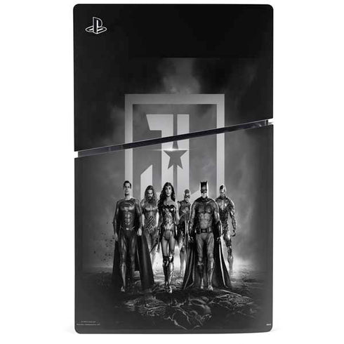 The Justice League (2017) Justice League Black and White PS5 Slim Disk Console Skin